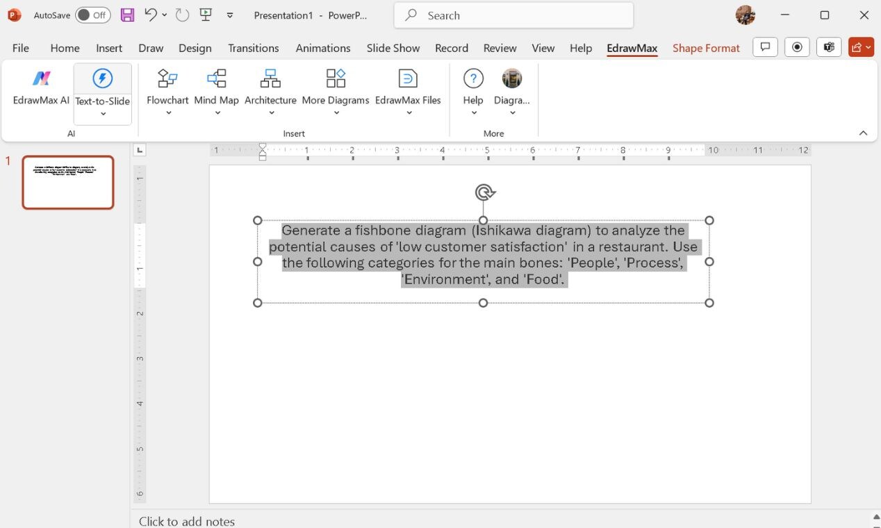 create a fishbone diagram with one click