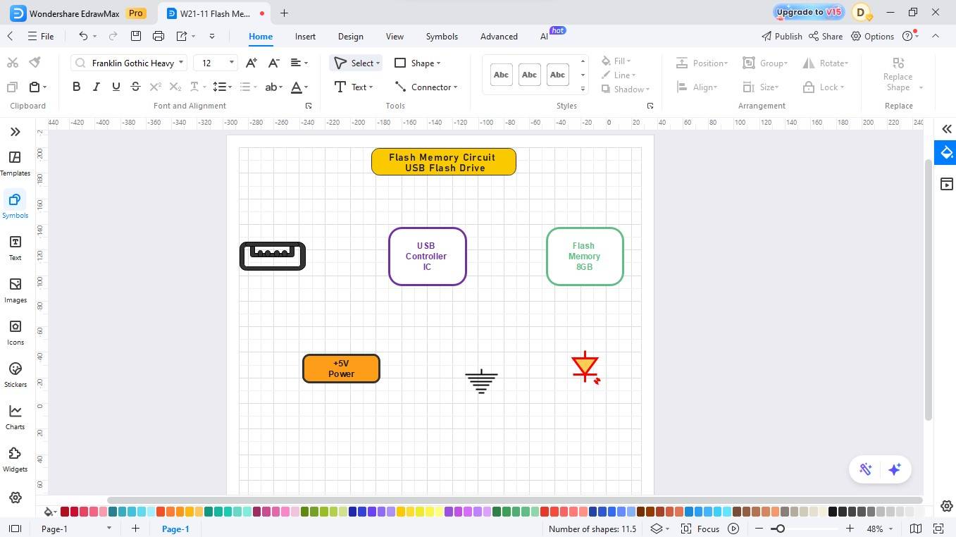Add Flash USB-Placing components in EdrawMax