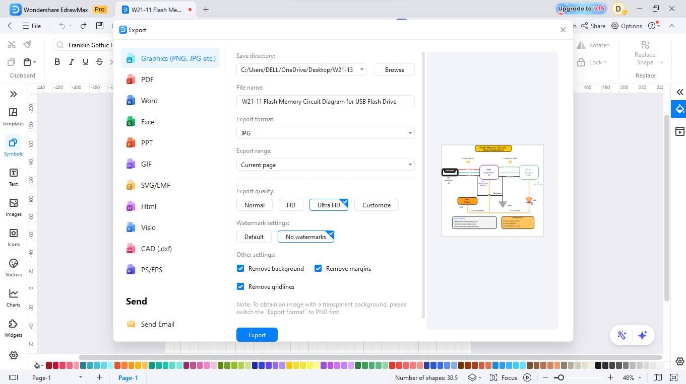 Export Your Diagram-Saving the project in EdrawMax