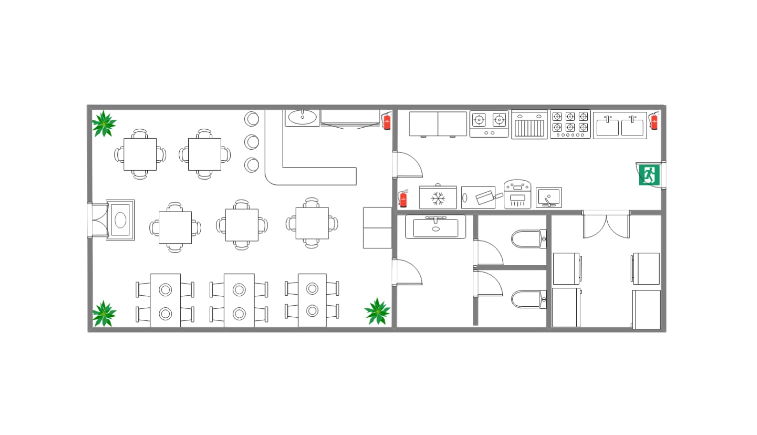 restaurant floor plan on EdrawMax