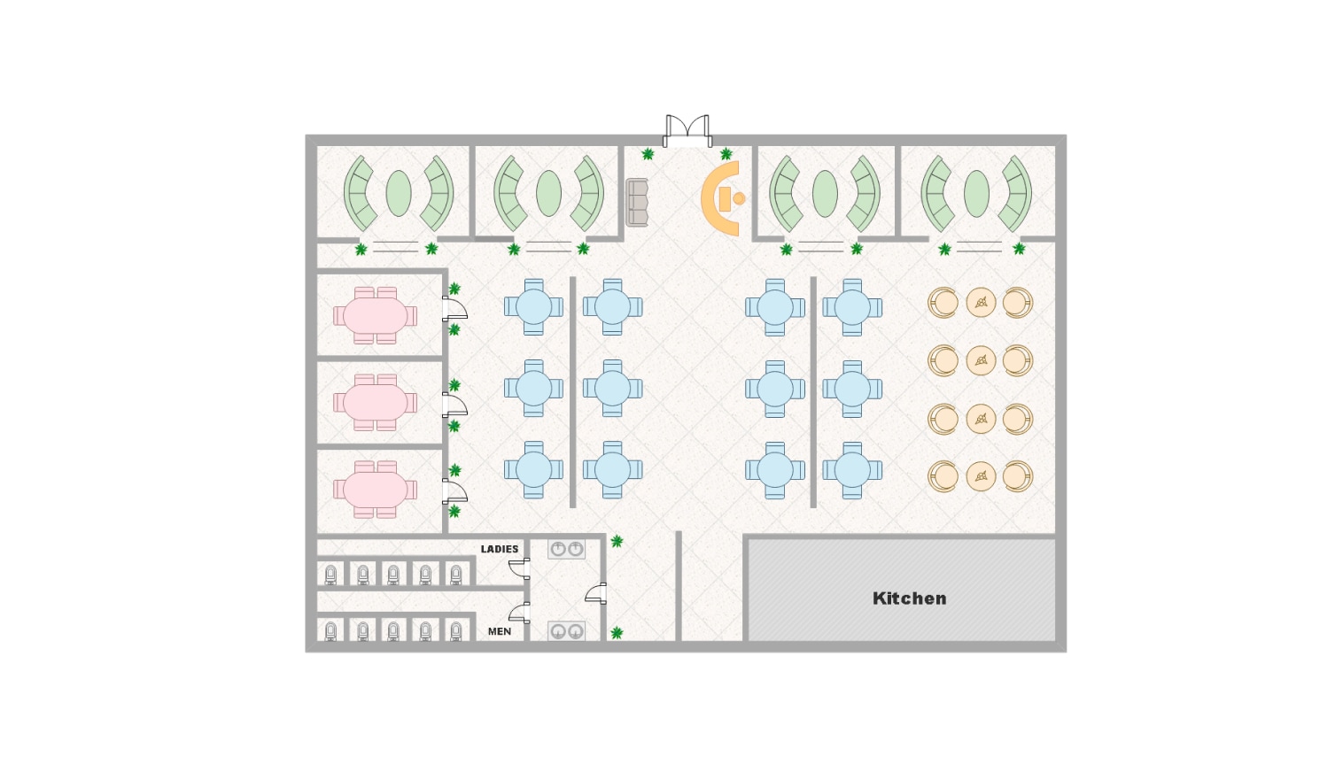 restaurant floor plan on EdrawMax