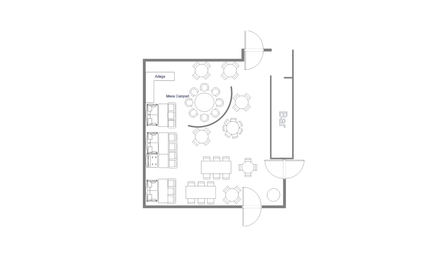 restaurant floor plan on EdrawMax