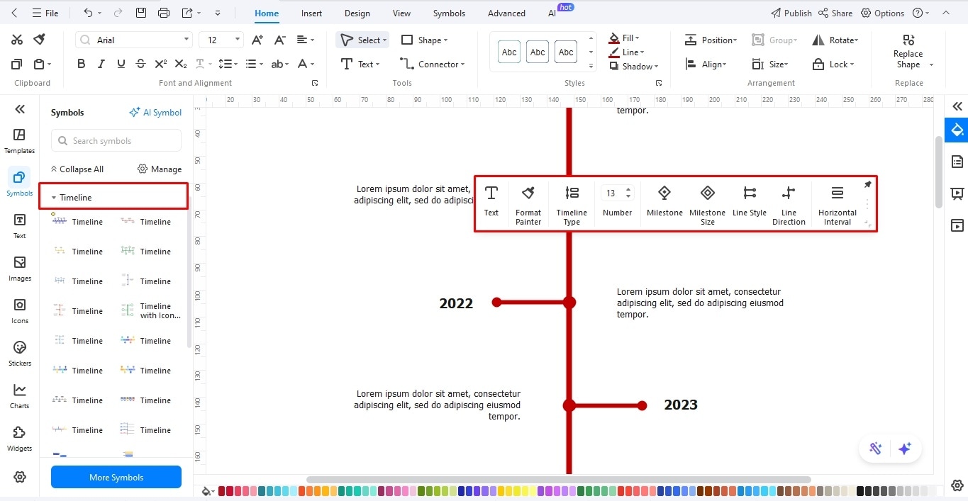 plot the timeline structure edrawmax