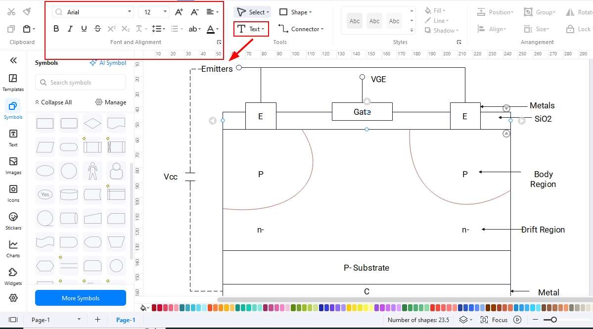 Elements-Arrange and add text