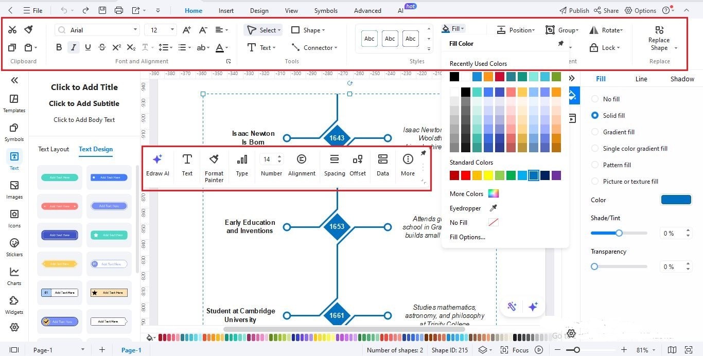 EdrawMax-Customizing-design-and-colors