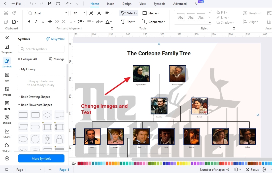 change-images-and-text-select recipient and proceed