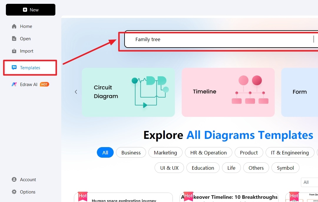 search-for-templates-select recipient and proceed