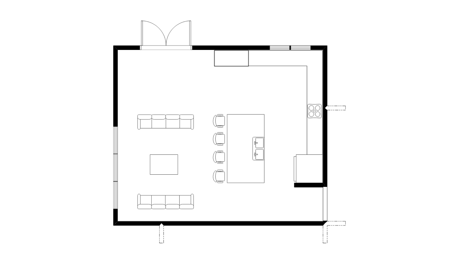 kitchen layout template on EdrawMax