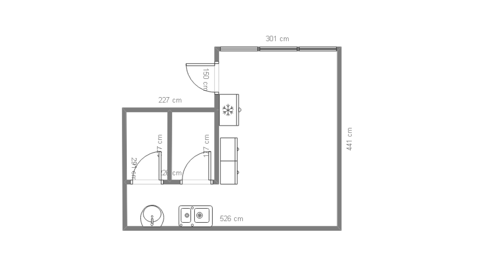 kitchen layout example on EdrawMax