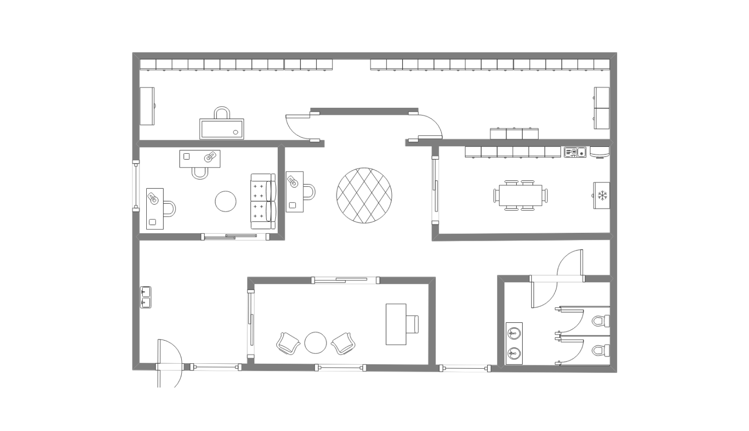 kitchen layout example on EdrawMax