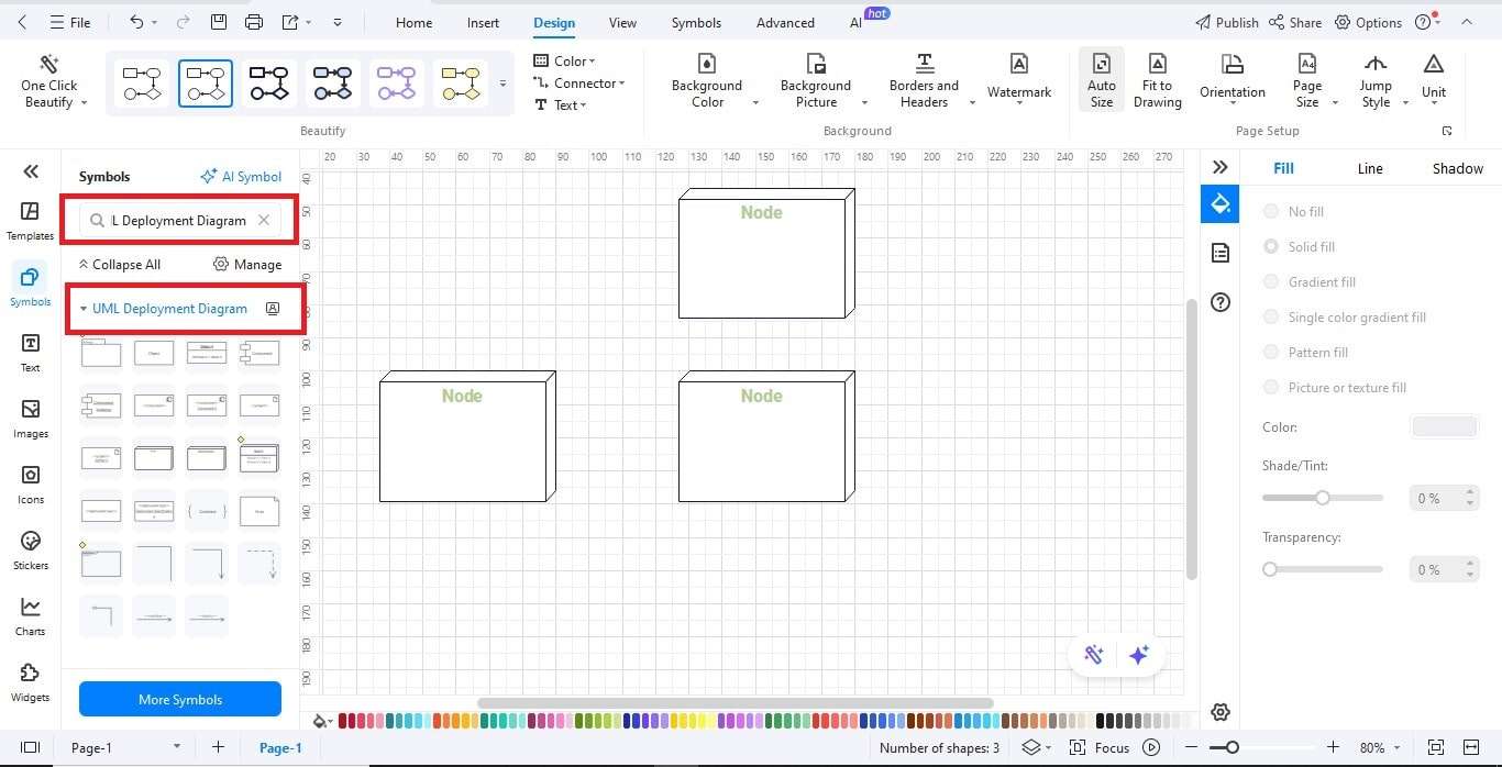 Deployment diagram step 2 - insert nodes