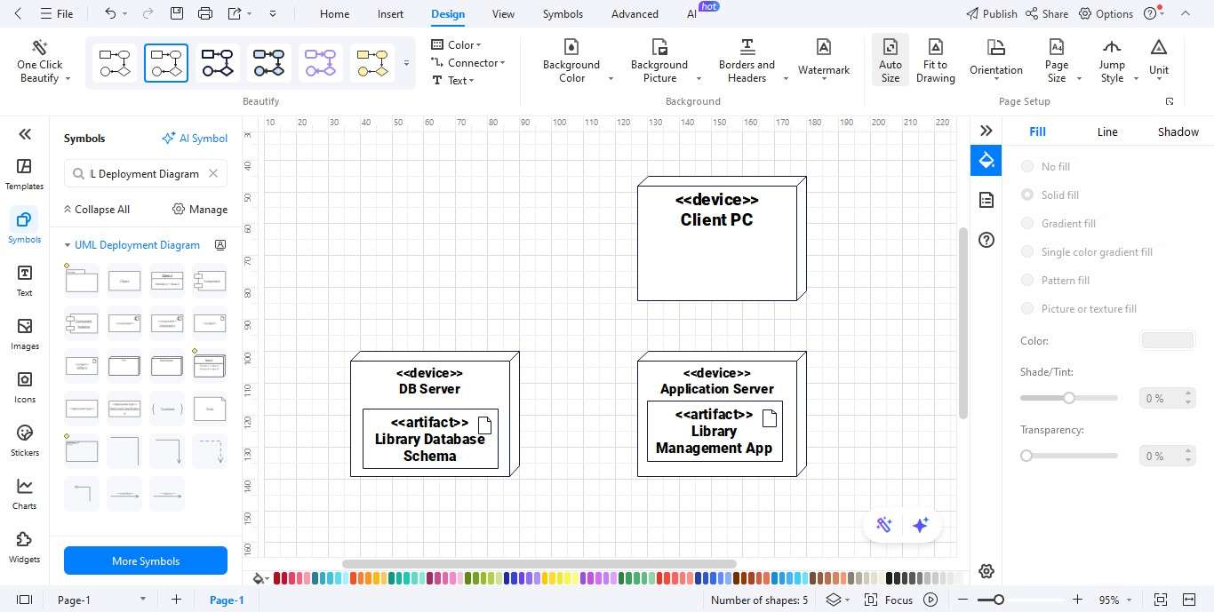 Deployment diagram step 3 - add artifacts