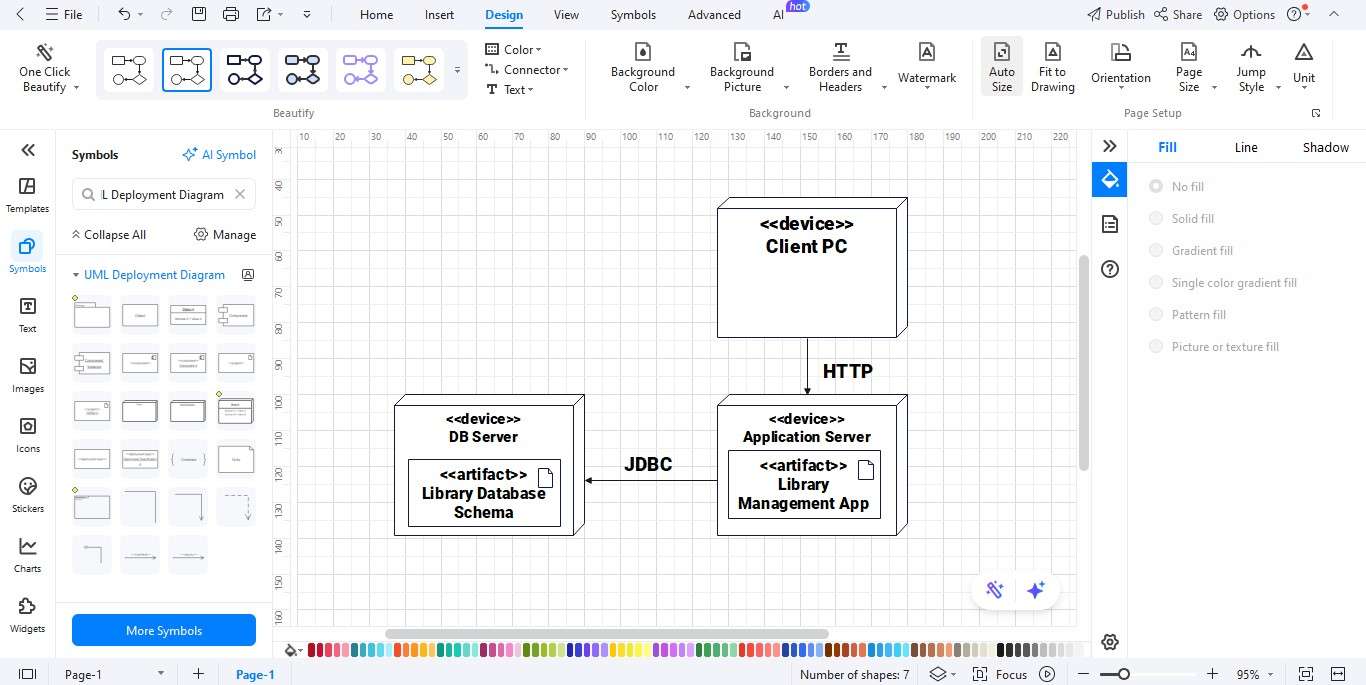 Deployment diagram step 4 - connect nodes