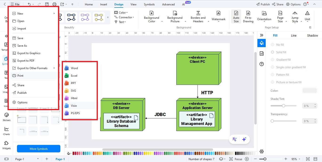 Deployment diagram step 6 - export