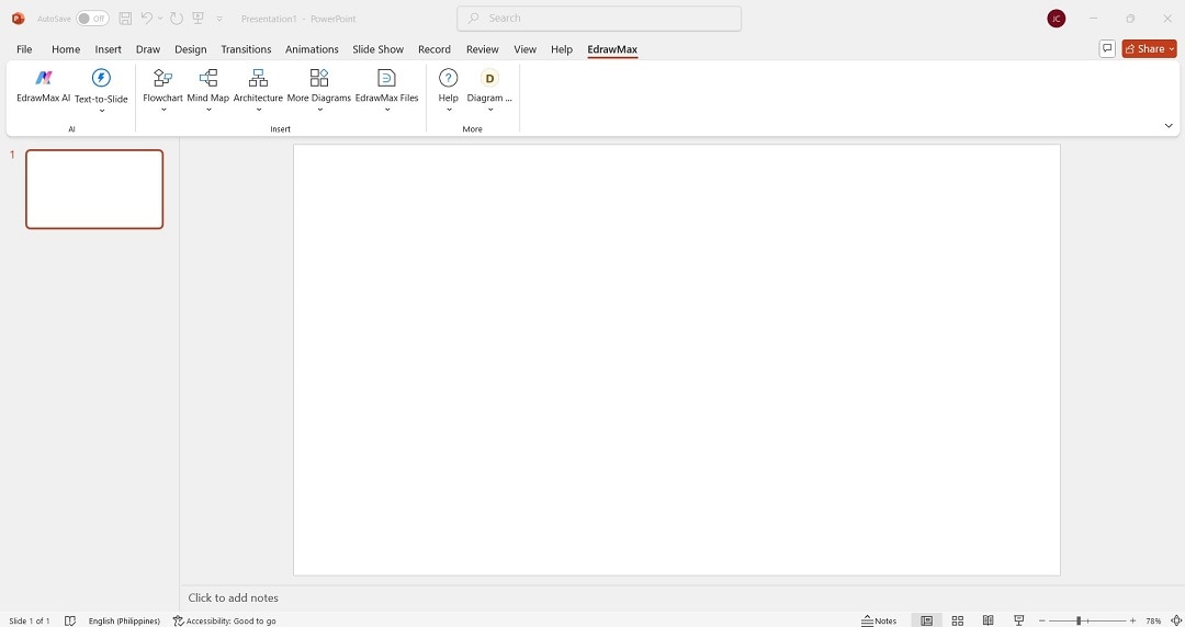 edrawmax installed to powerpoint