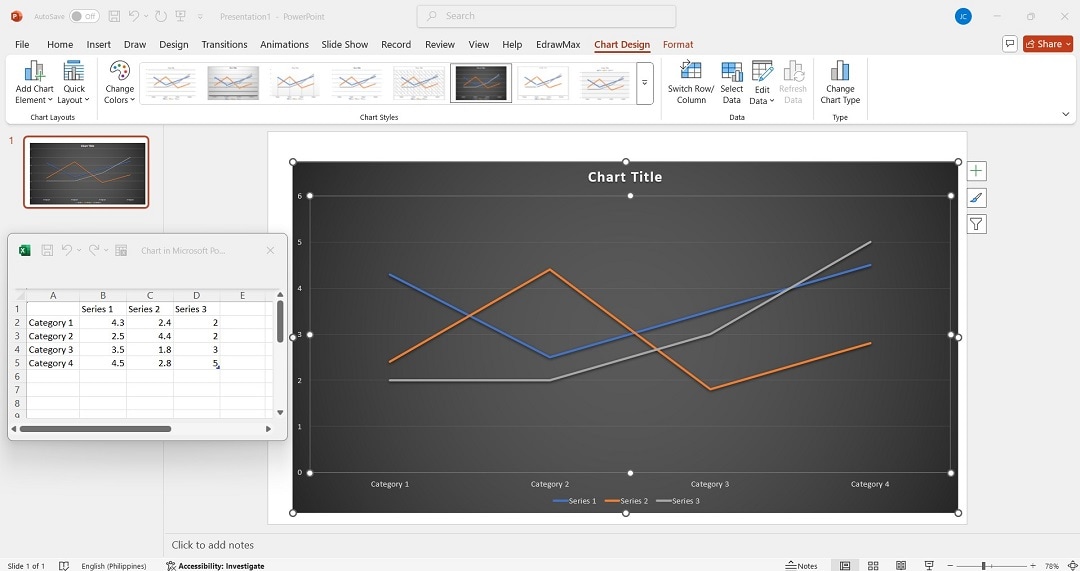 customizing the line chart