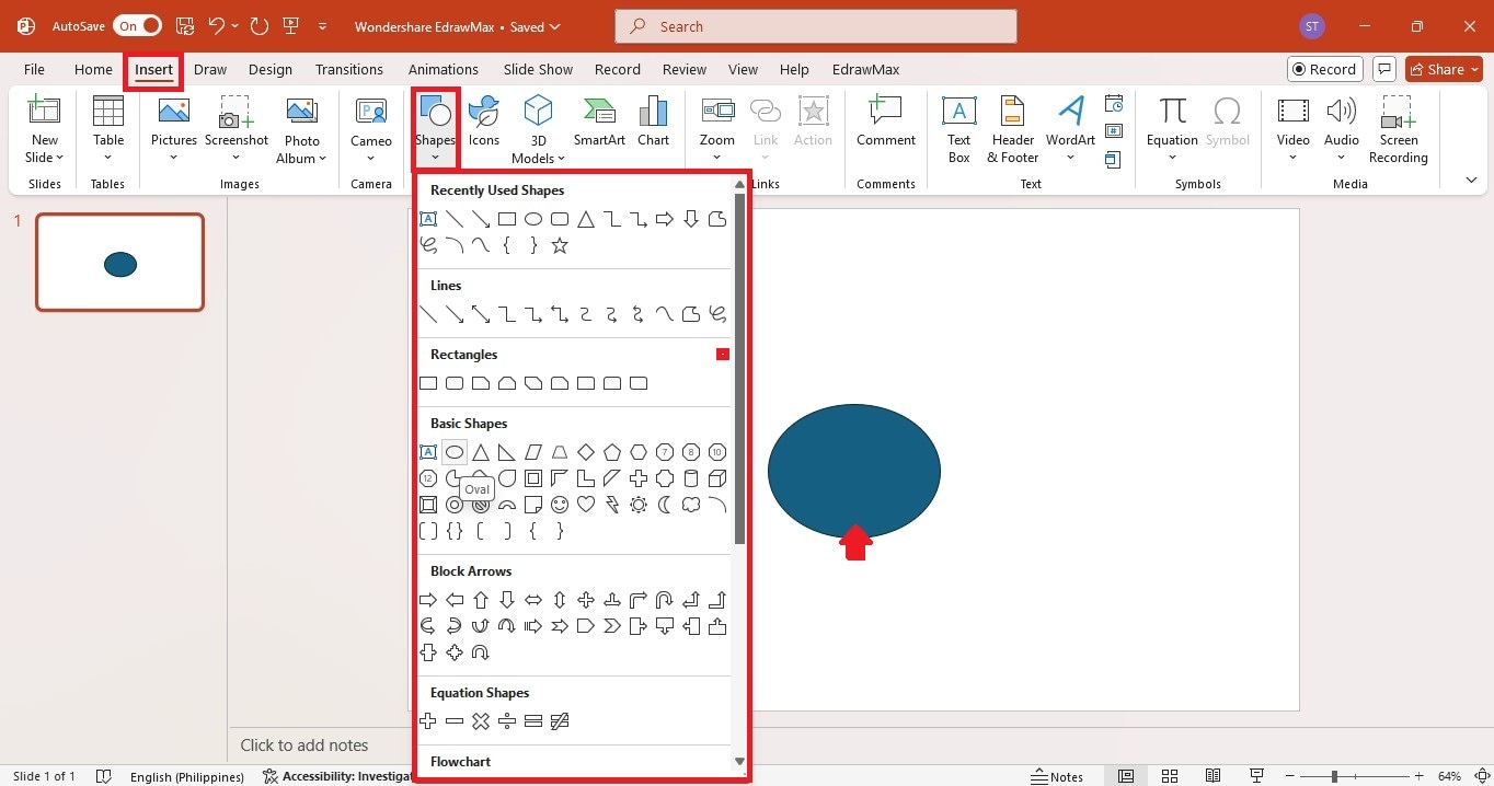 draw shape for main idea