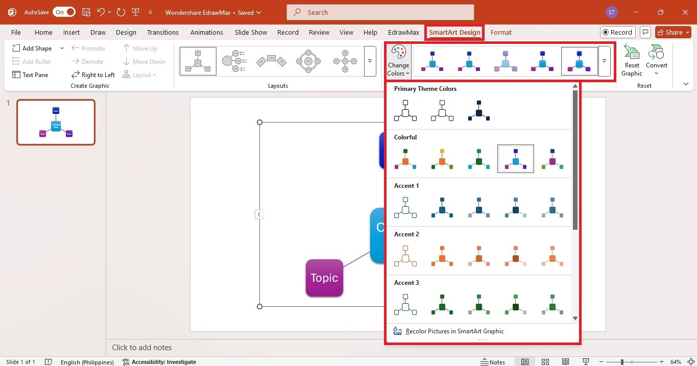 customize smartart graphic on powerpoint