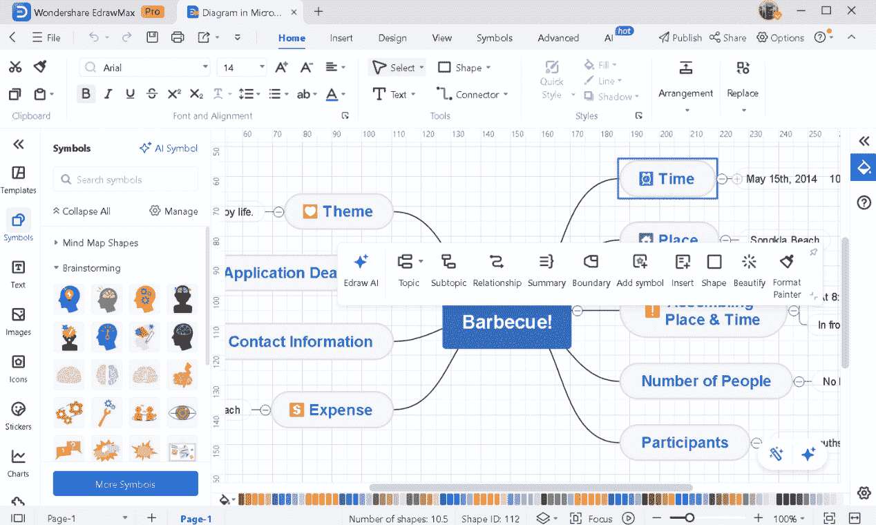 customize and save mind map in edrawmax