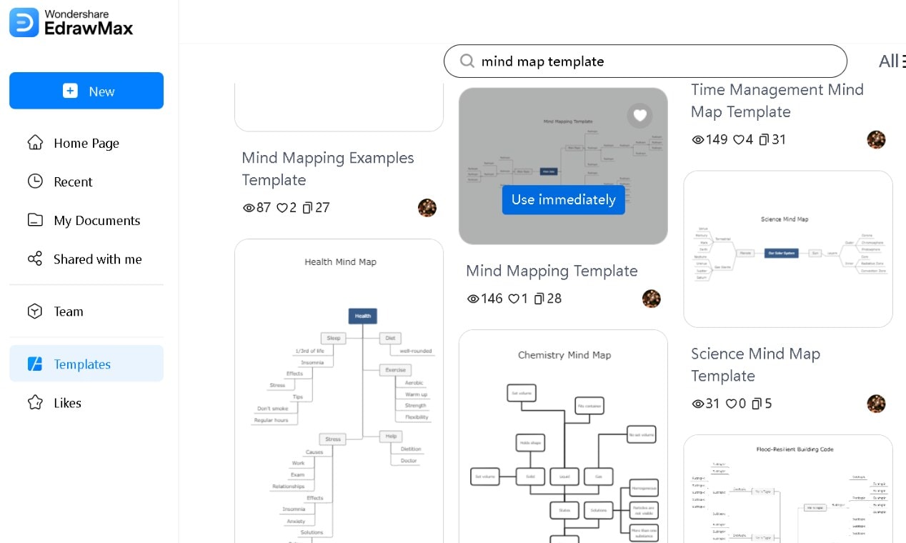 editable mind map templates in edrawmax