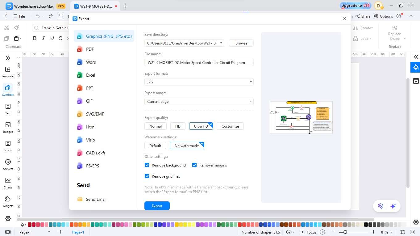 EdrawMax Export Options-Exporting the final diagram