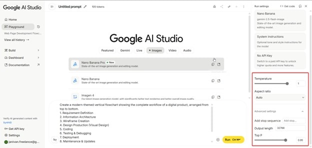 Google AI-Parameters settings
