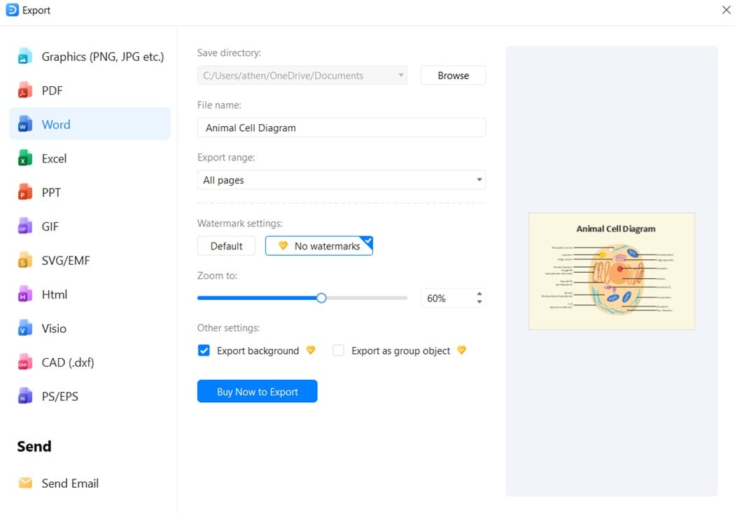 EdrawMax-Export options