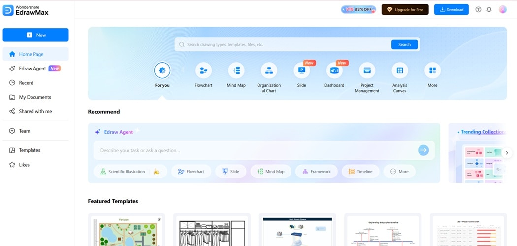 EdrawMax Online-User interface