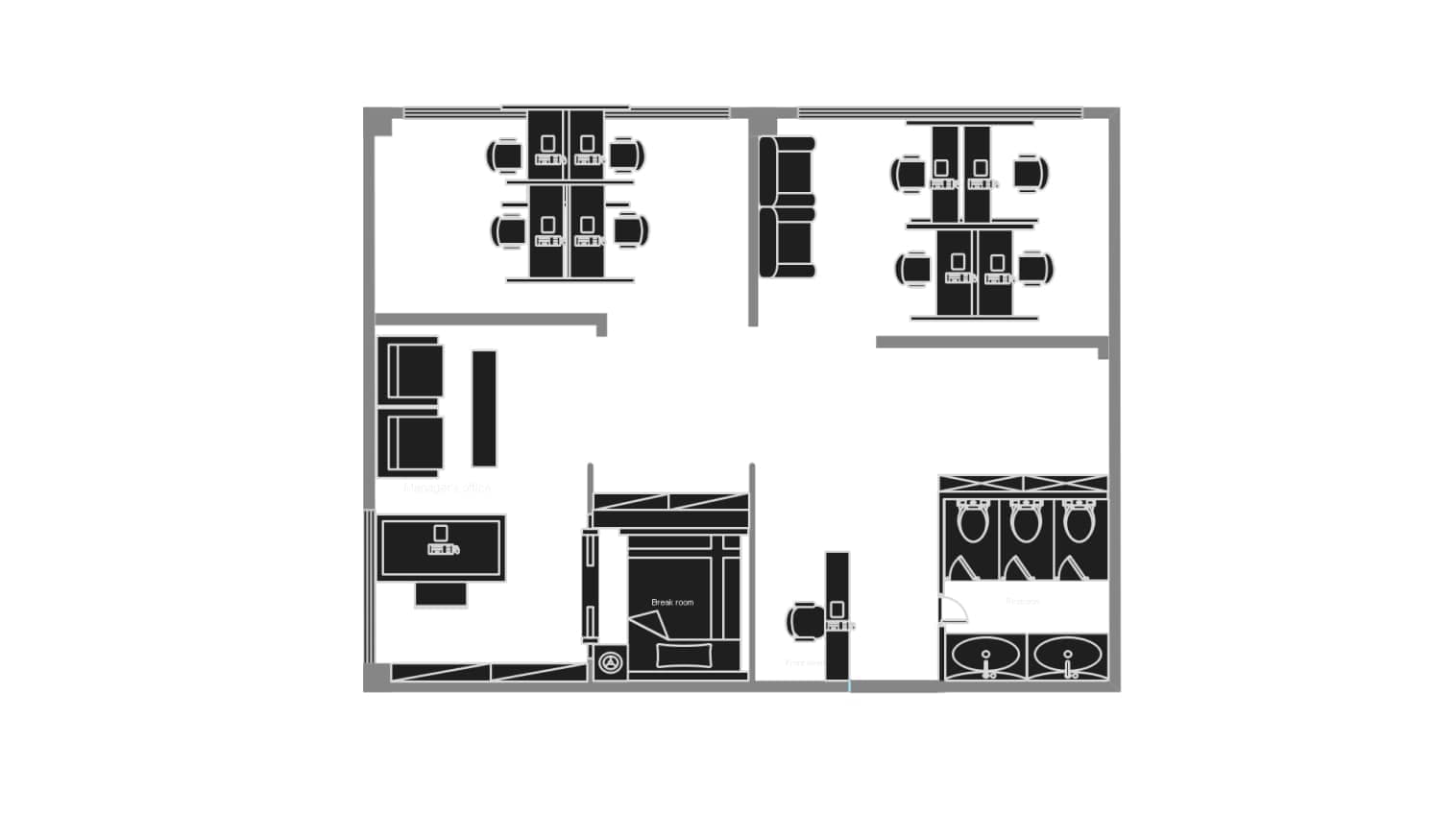 office layout plan on EdrawMax