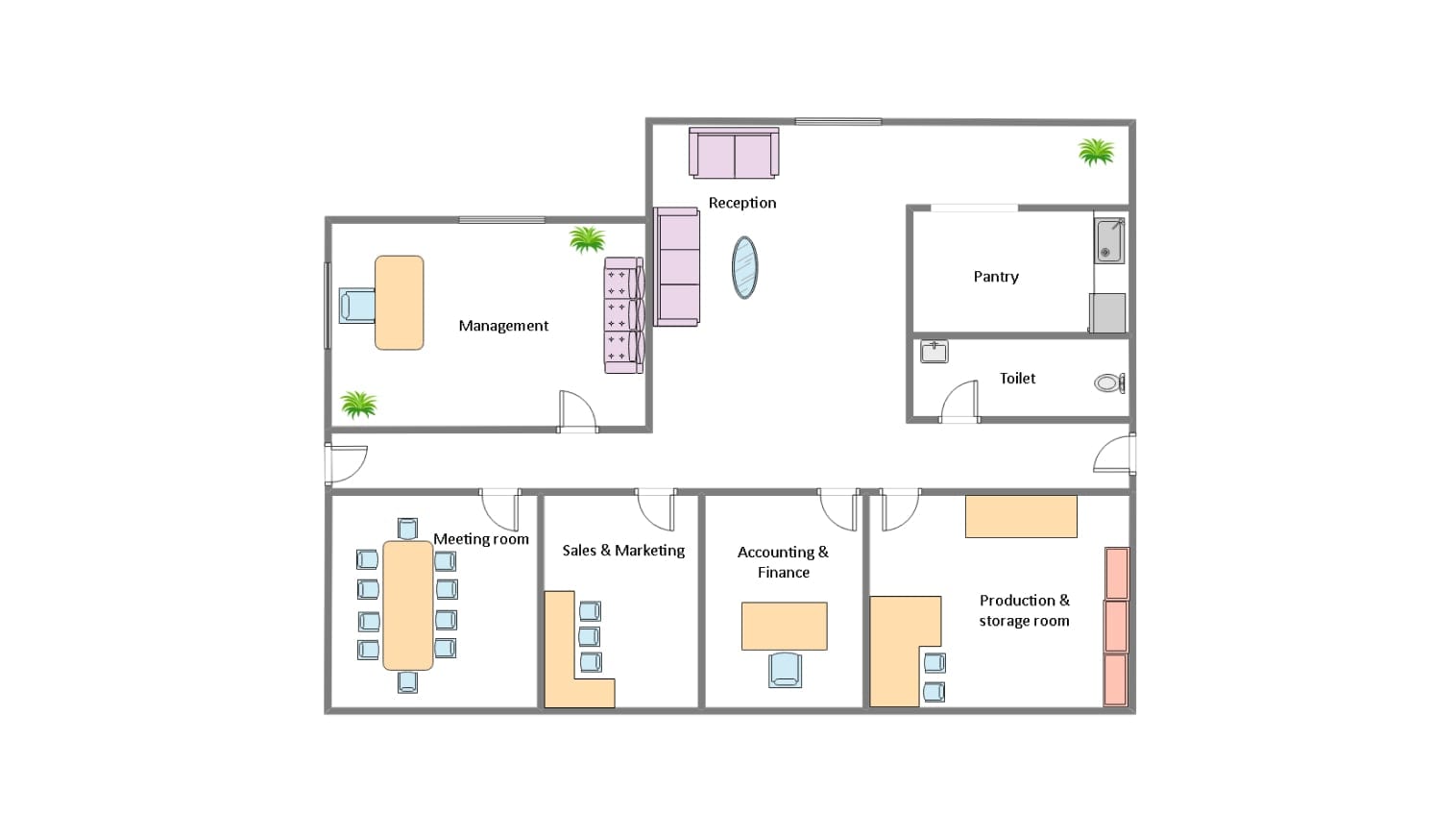 office layout plan on EdrawMax