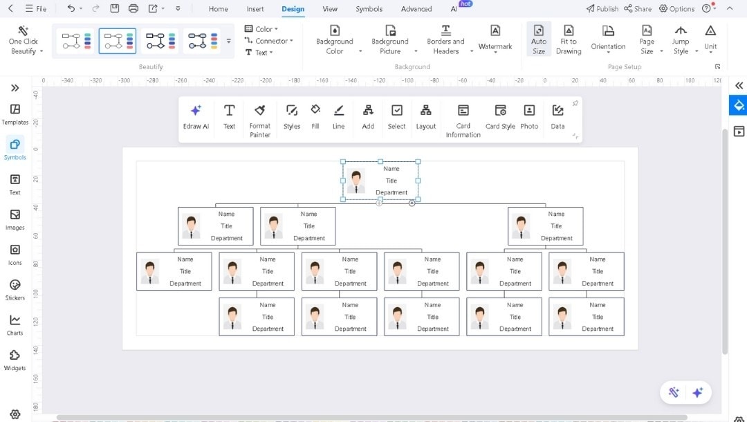 EdrawMax Workspace-Customizing details and layout