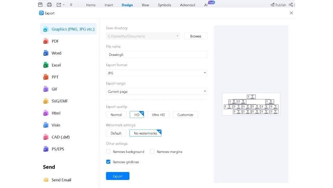 EdrawMax Workspace-Exporting and saving eddx file
