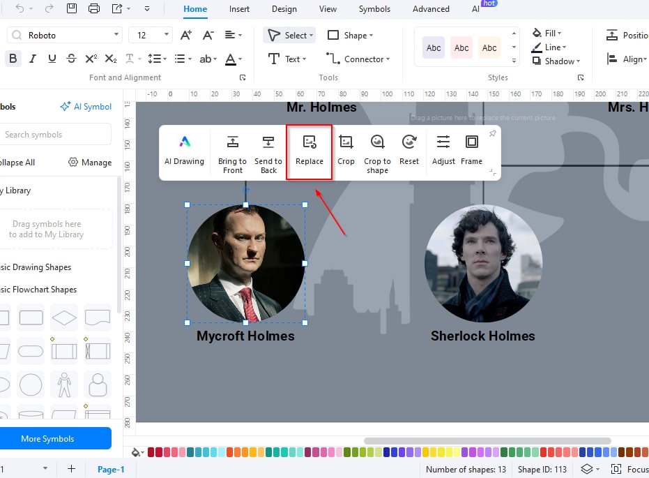 change the images and text