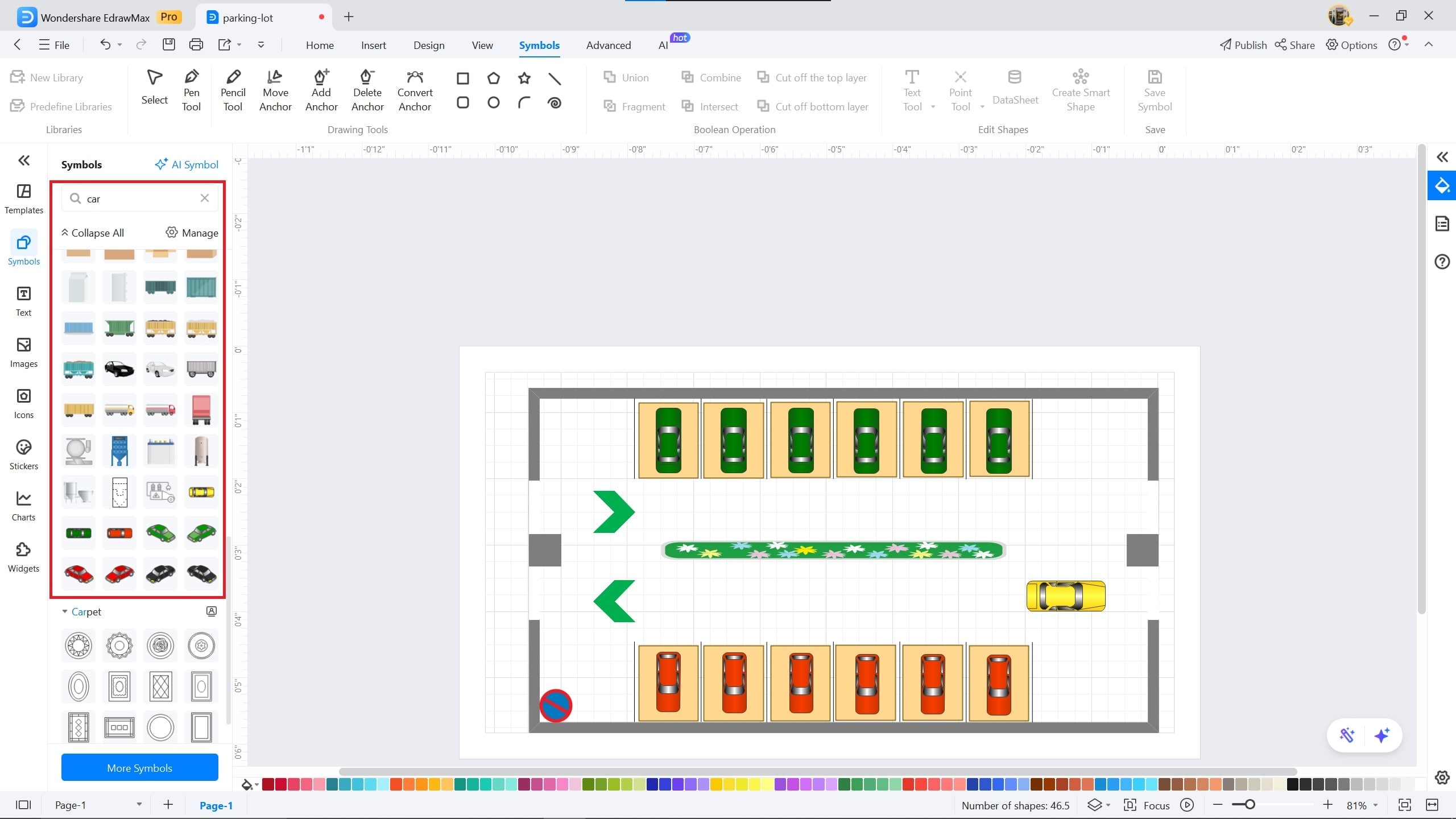 parking lot-parking lot in Edrawmax