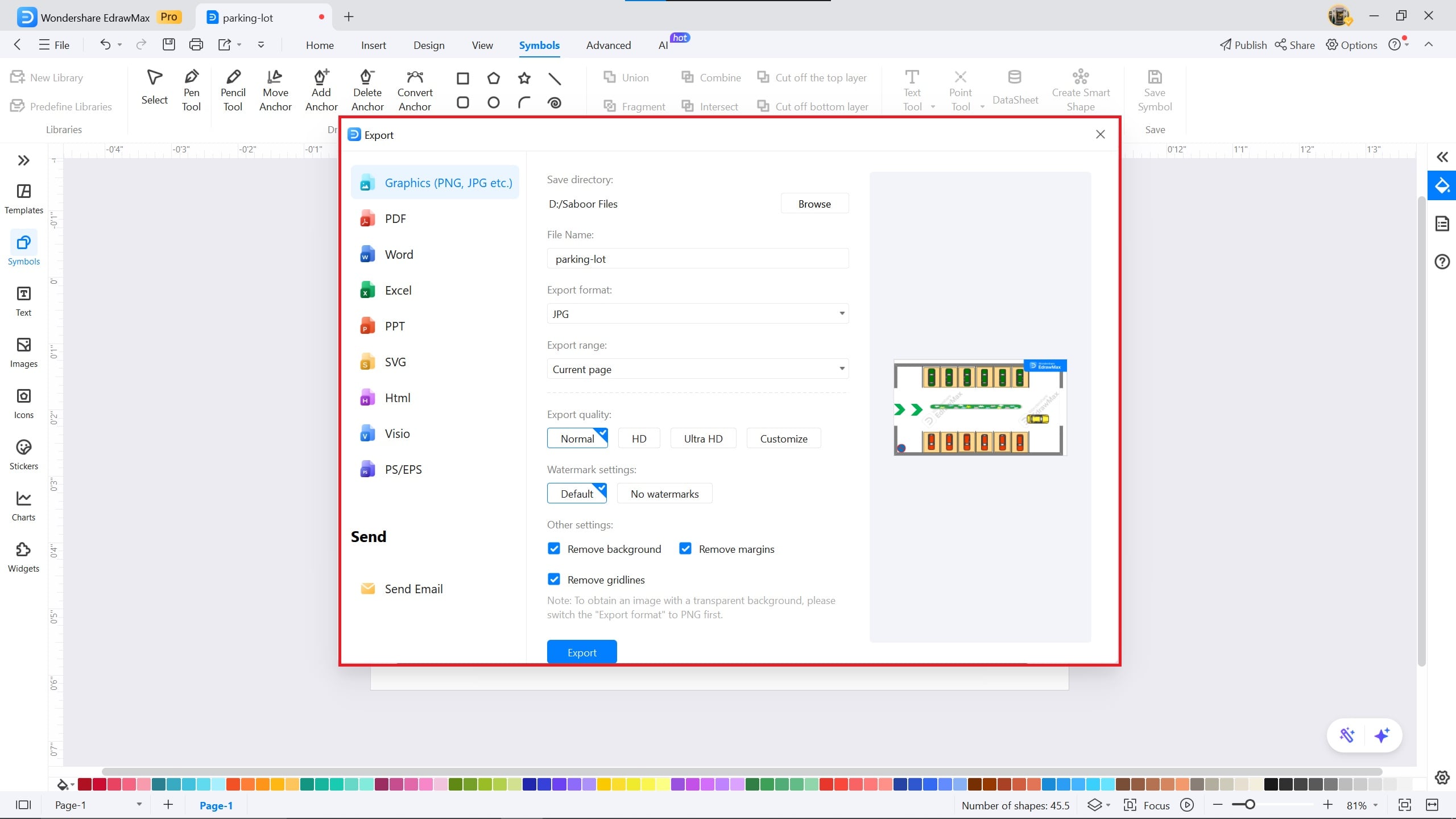parking lot-parking lot in Edrawmax