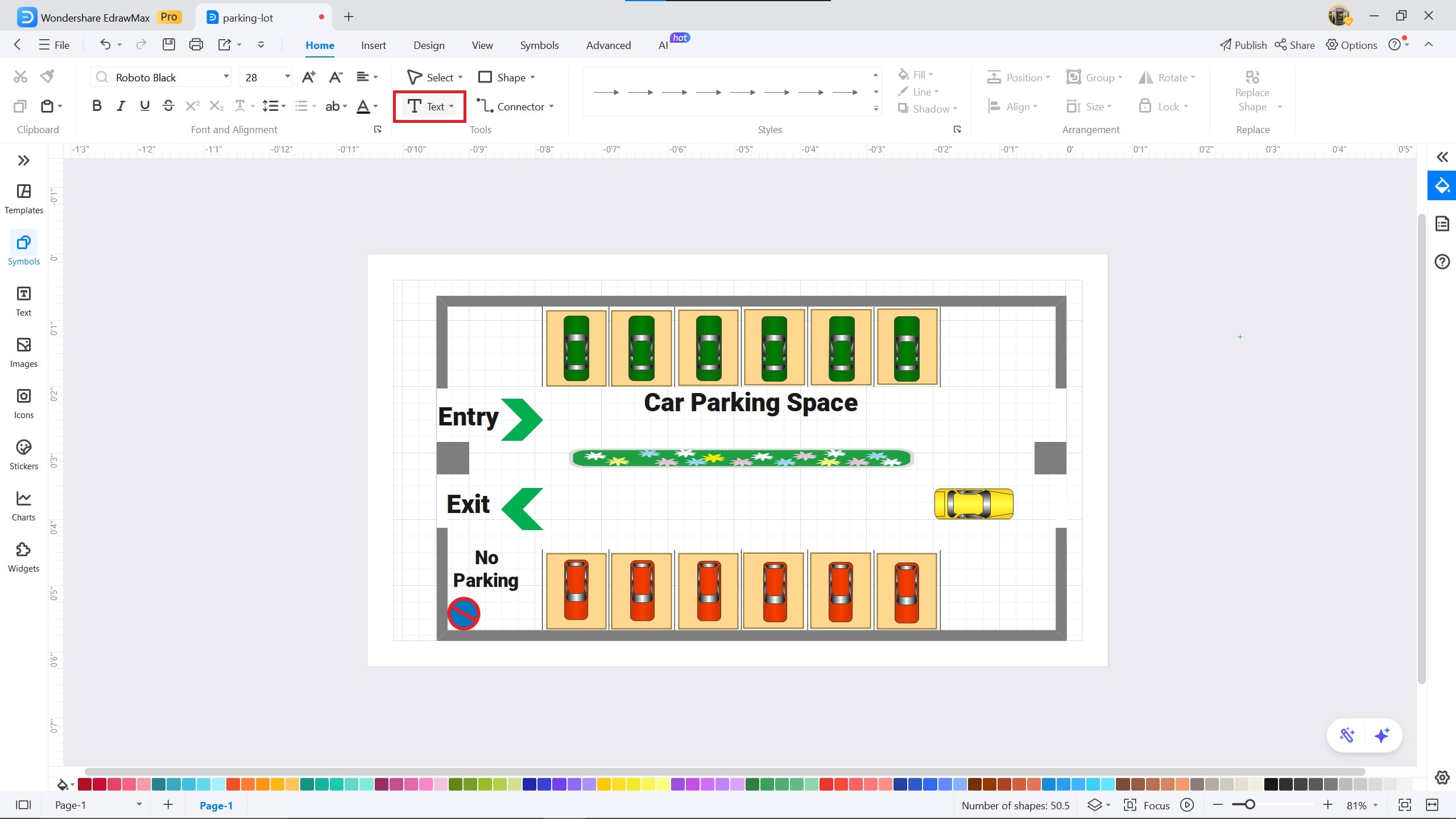 parking lot-parking lot in Edrawmax
