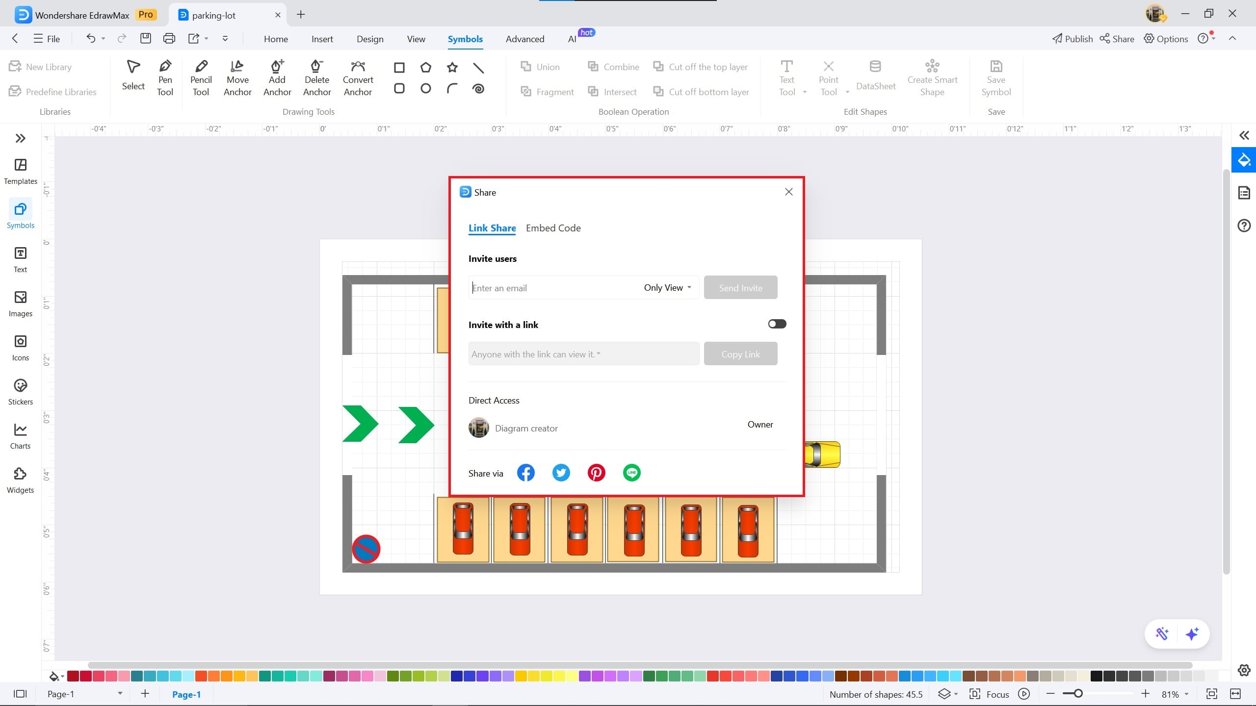 parking lot-parking lot in Edrawmax