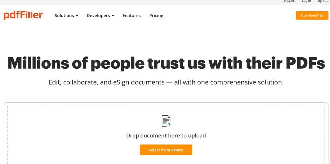 pdf filler-tool interface