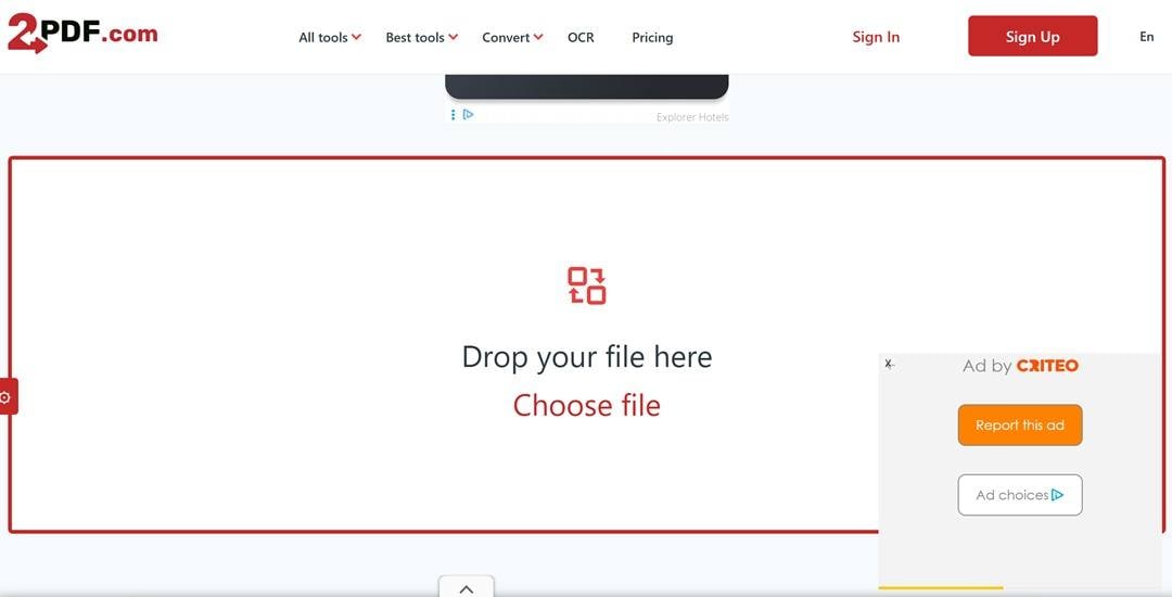 two pdf-conversion interface