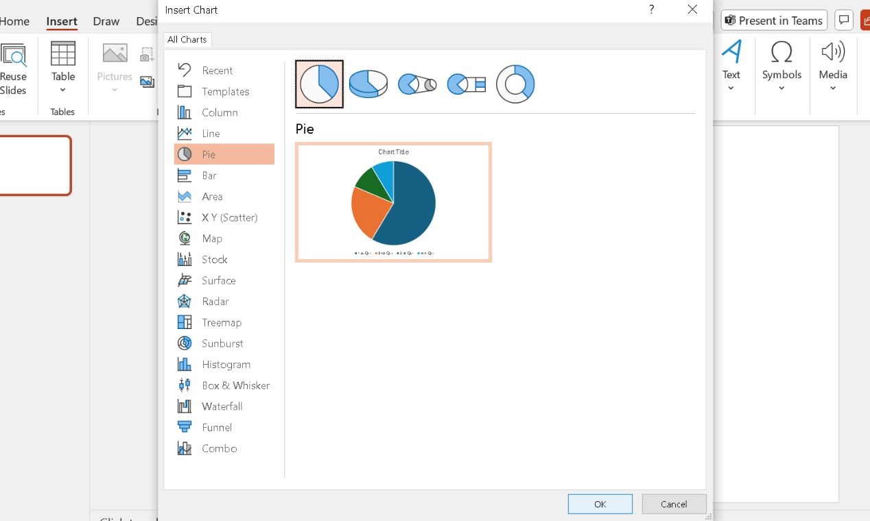 add a pie chart