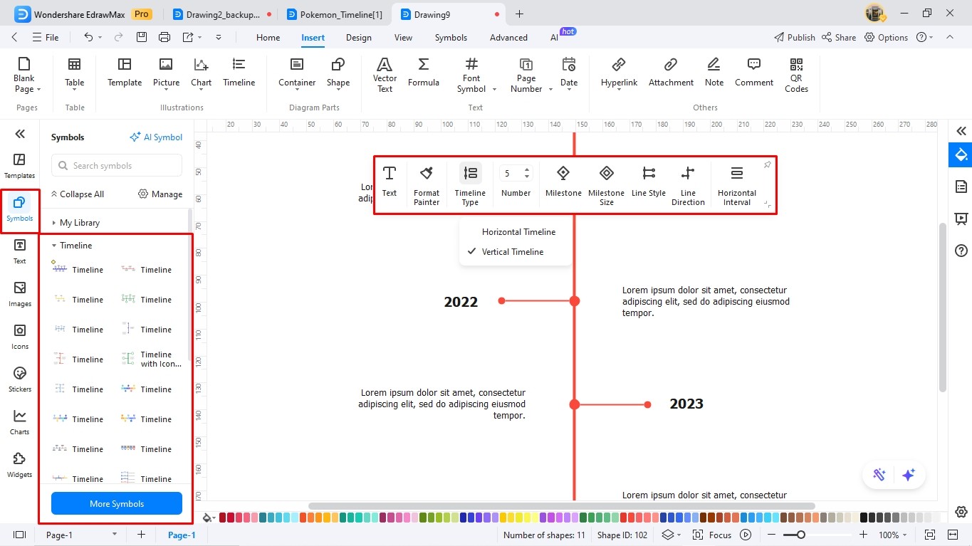 create a timeline using edrawmax