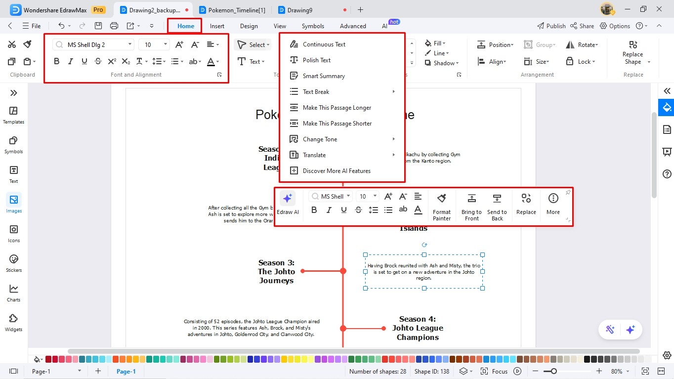 create a timeline using edrawmax