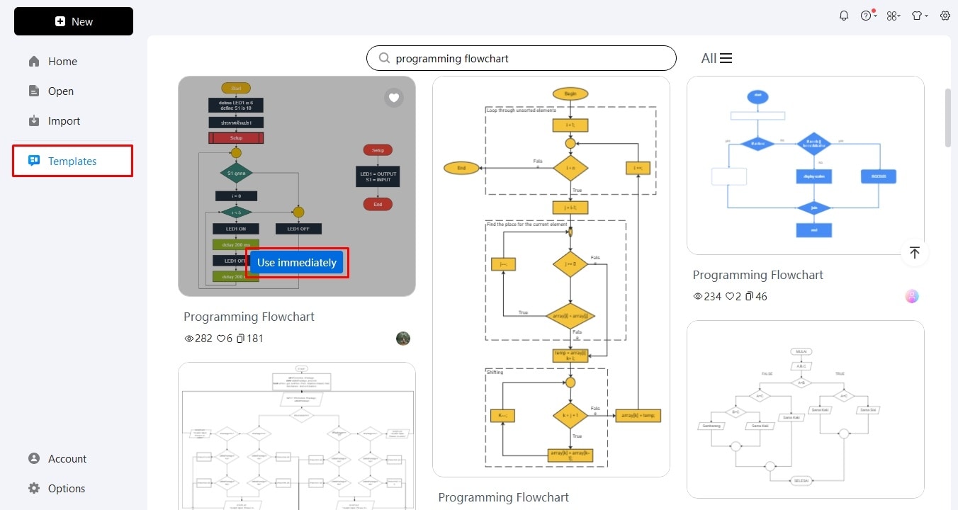 create a programming flowchart