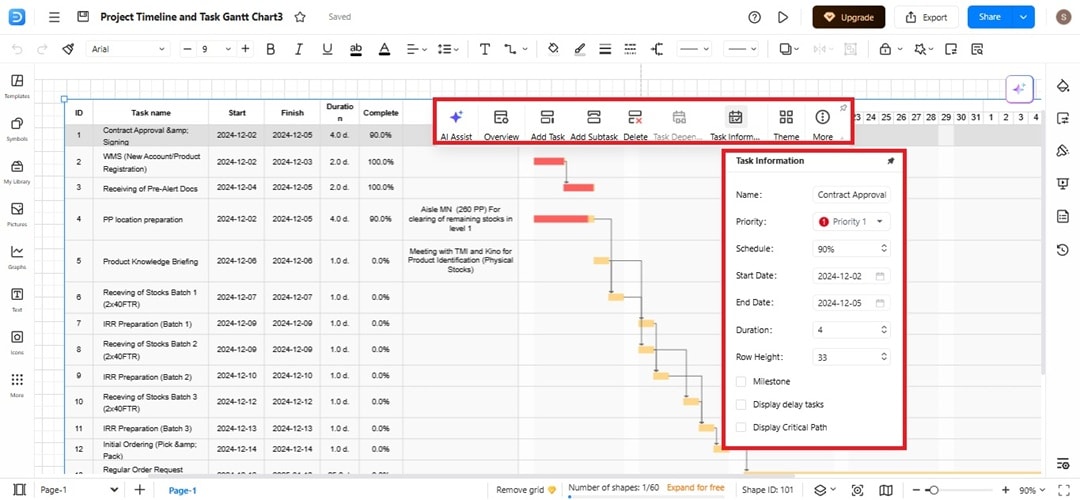 add task duration to project timeline