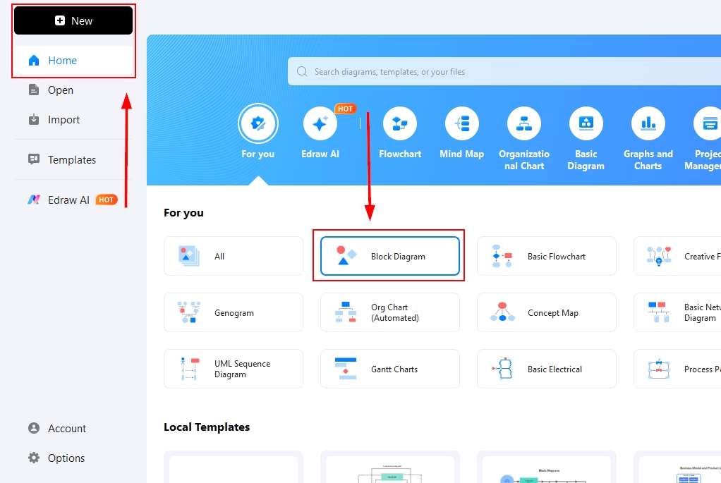 EdrawMax interface-getting started