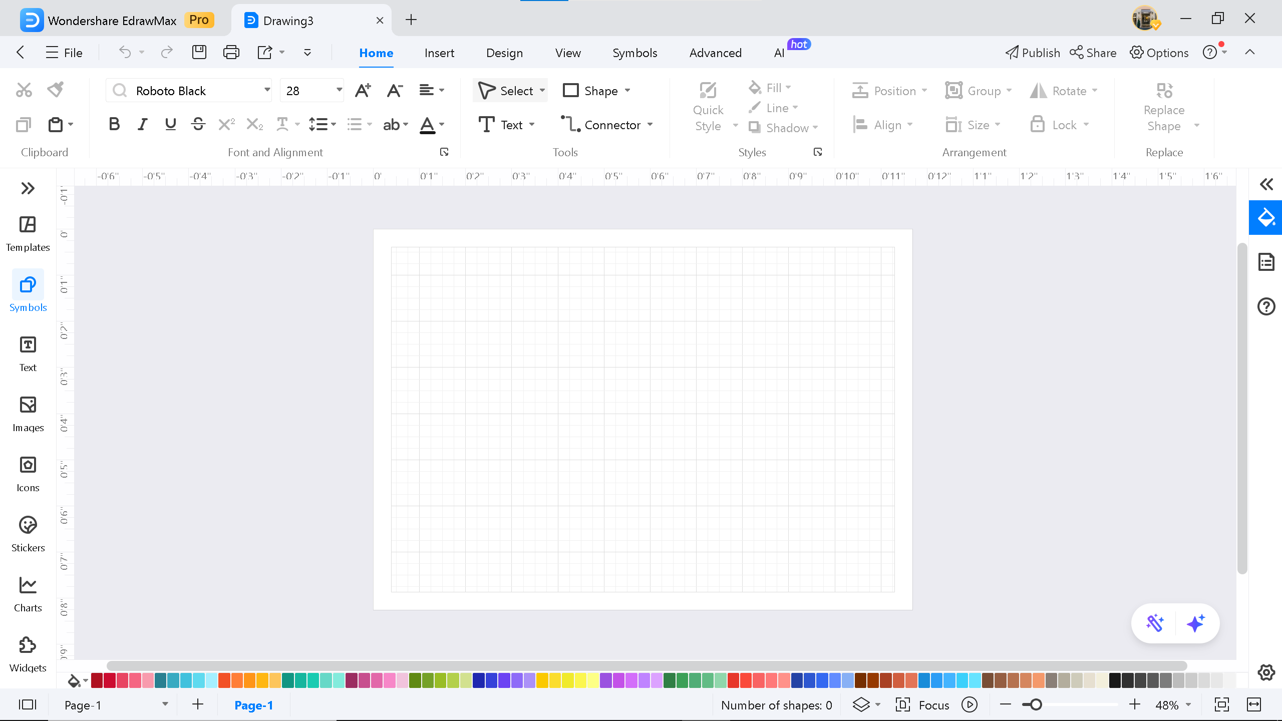 blank canvas on EdrawMax