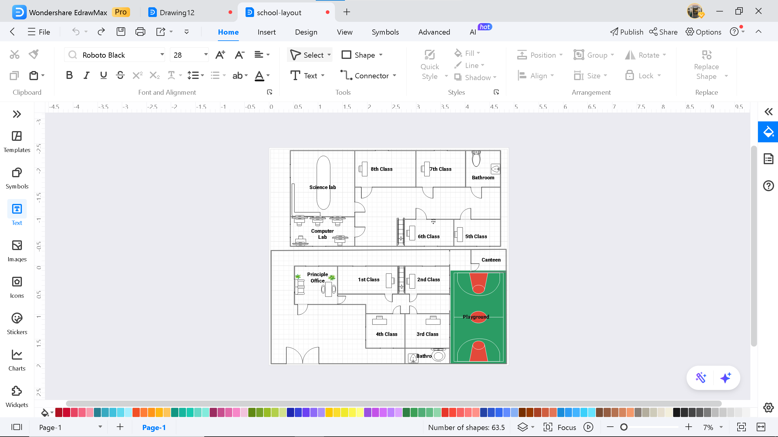 school layout on EdrawMax