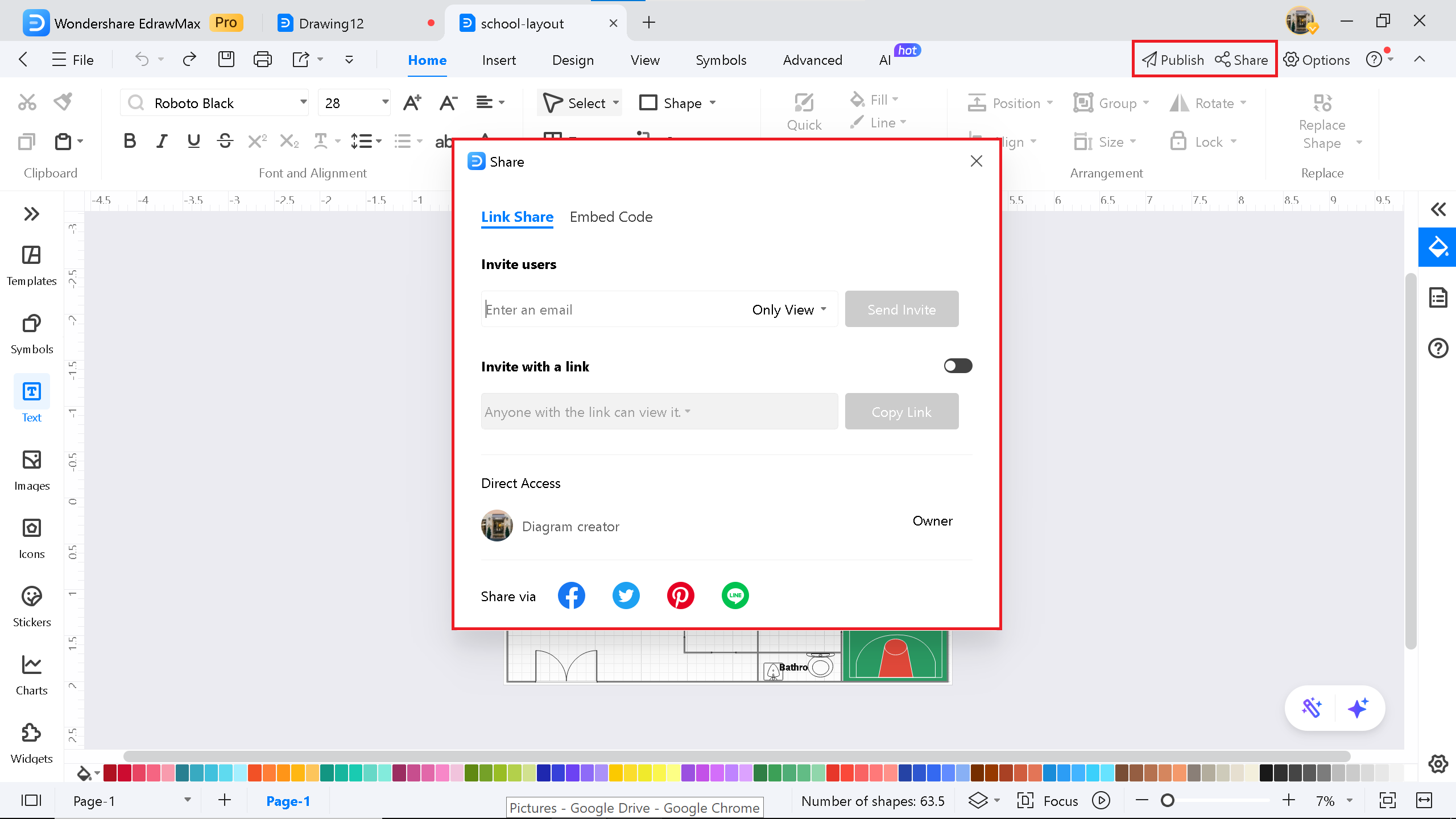 share feature on EdrawMax