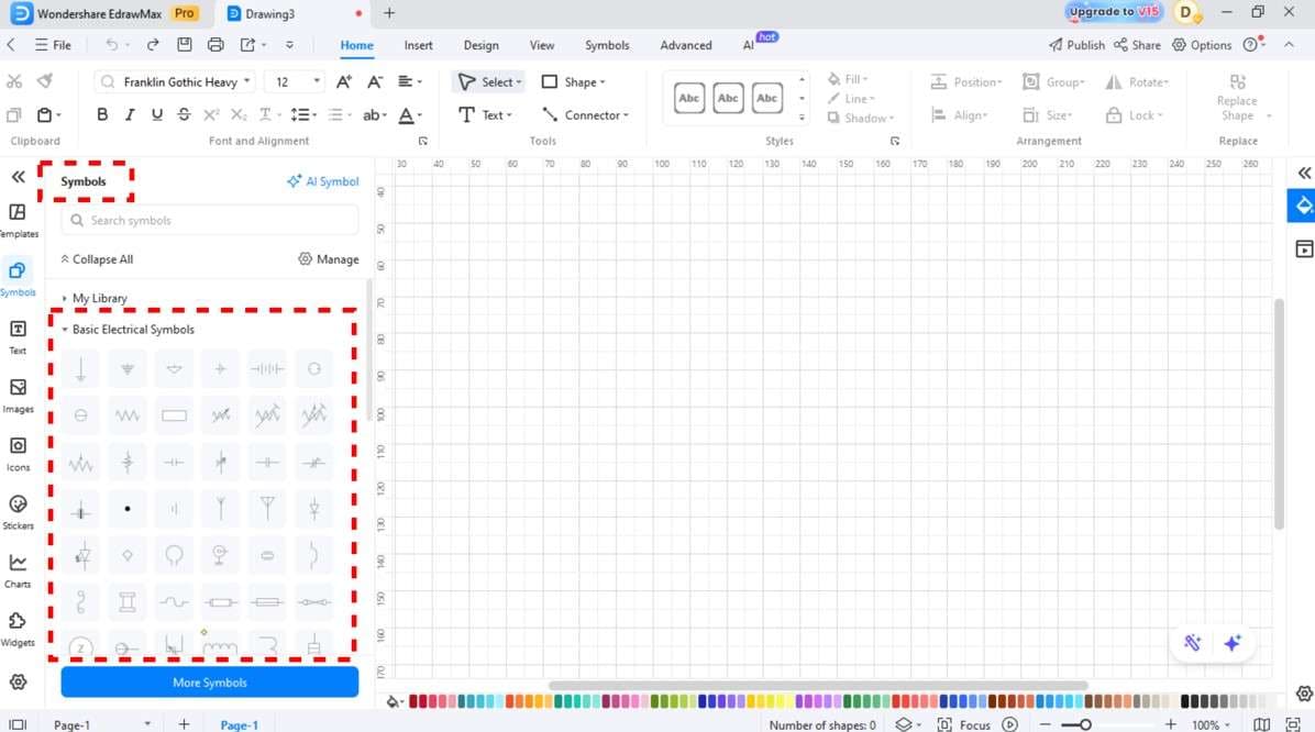 EdrawMax-Adding electrical symbols