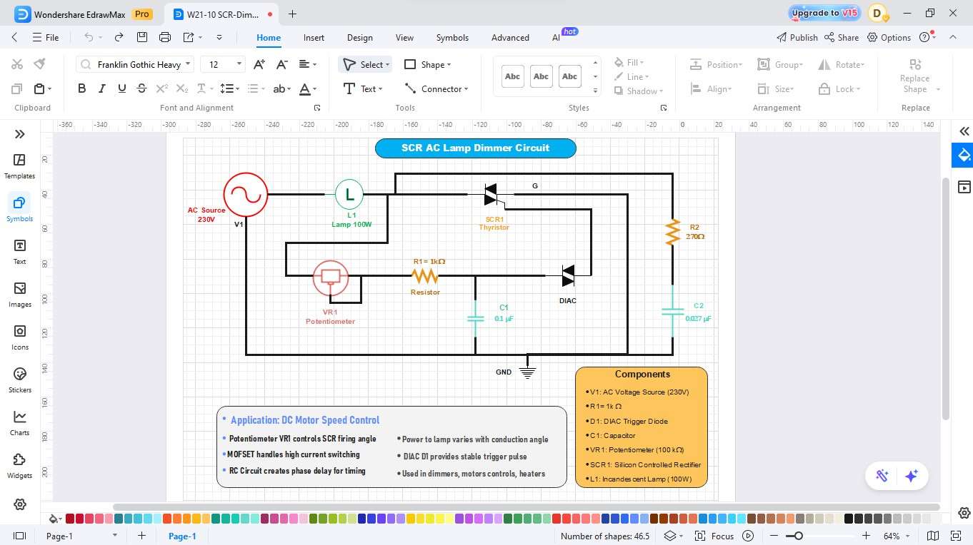 EdrawMax-Adding labels and connecting components